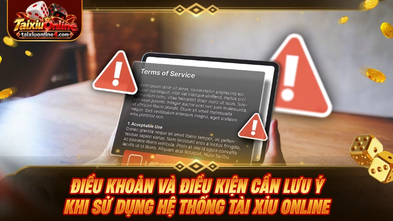 Điều khoản và điều kiện cần lưu ý khi sử dụng hệ thống Tài Xỉu Online