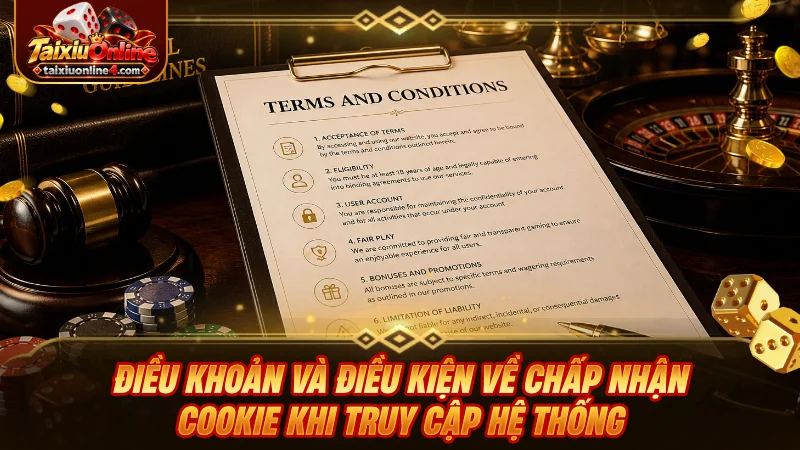 Điều khoản và điều kiện về chấp nhận cookie khi truy cập hệ thống