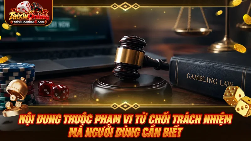 Nội dung thuộc phạm vi từ chối trách nhiệm mà người dùng cần biết